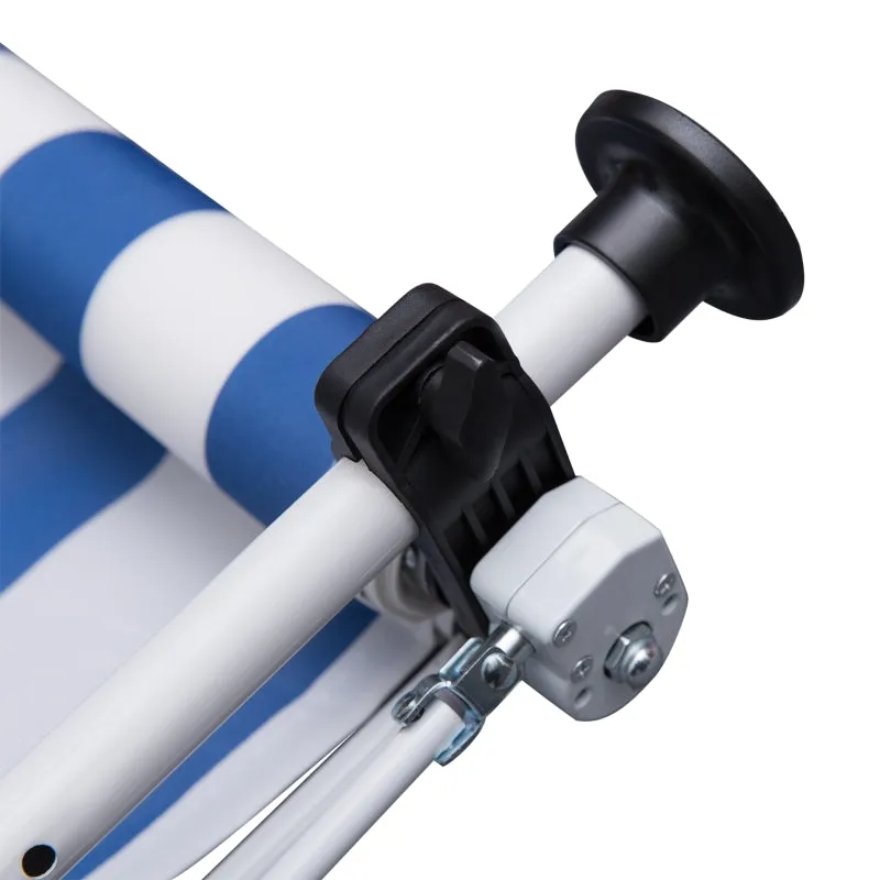 10x5ft Manual Retractable Patio Awning - Blue