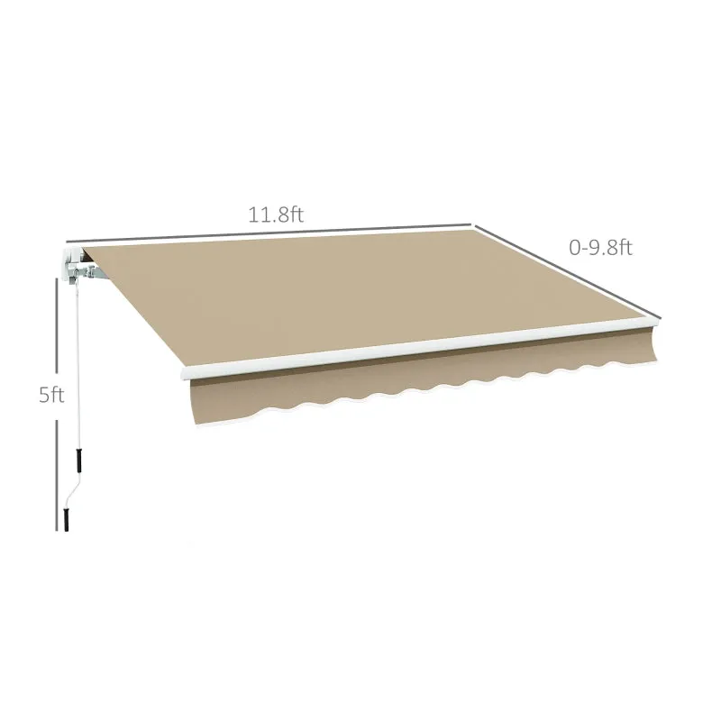 12' x 10' Outdoor Patio Retractable Window Awning - Cream White