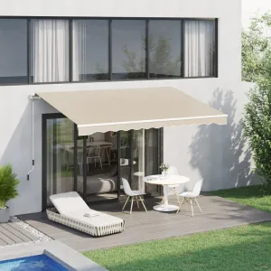 12' x 10' Outdoor Patio Retractable Window Awning - Cream White