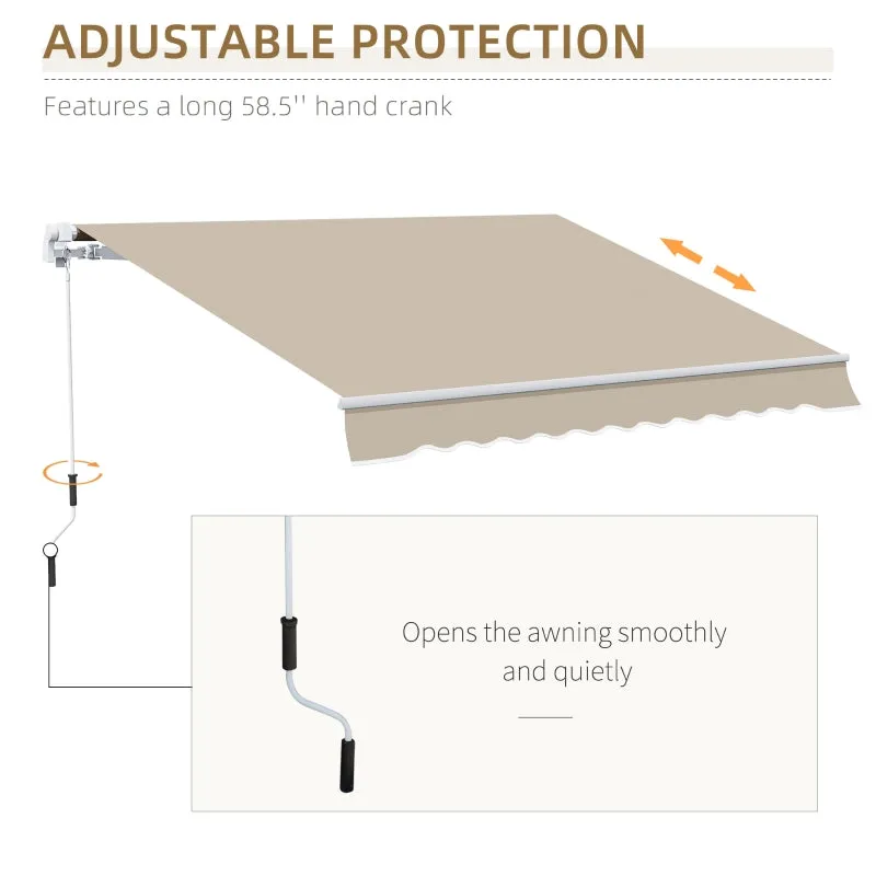 12' x 10' Outdoor Patio Retractable Window Awning - Cream White