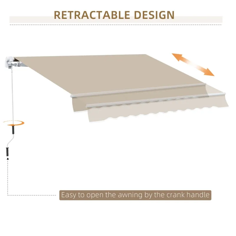 12' x 10' Outdoor Patio Retractable Window Awning - Cream White