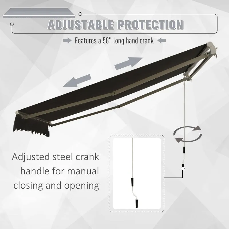12' x 10' Outdoor Patio Retractable Window Awning - Gray