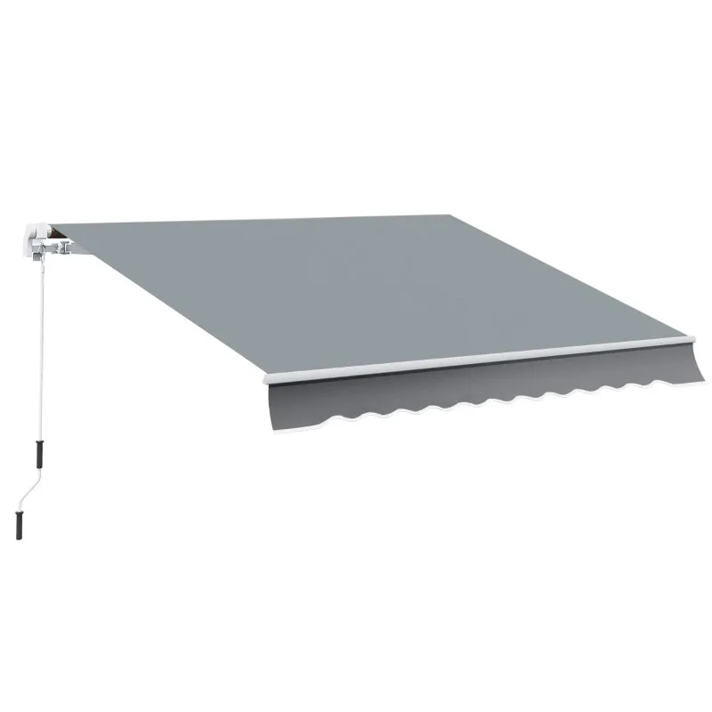 12' x 10' Outdoor Patio Retractable Window Awning - Gray