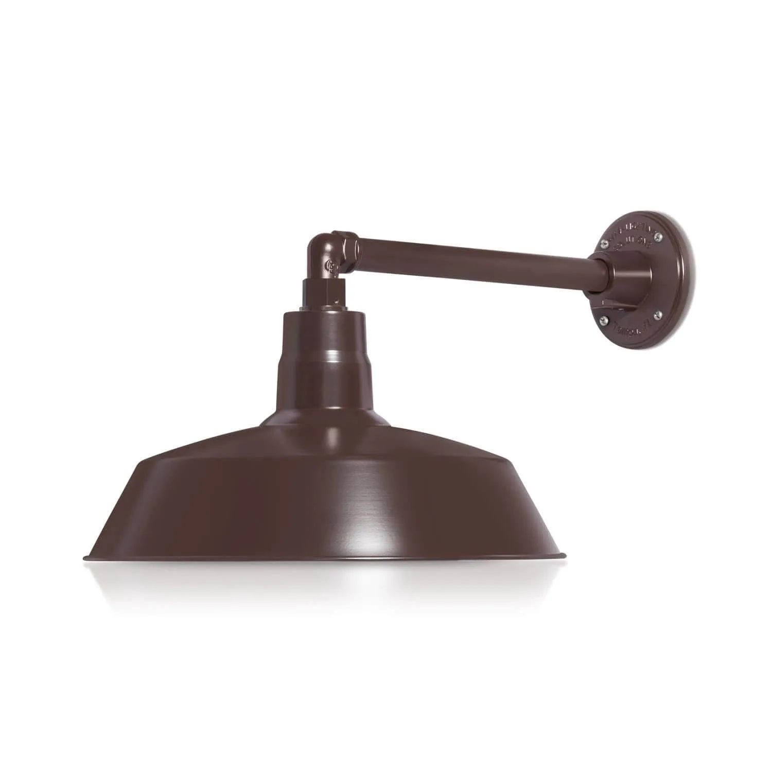 14" Architectural Bronze RLM Barn Light Shade With Gooseneck Arm