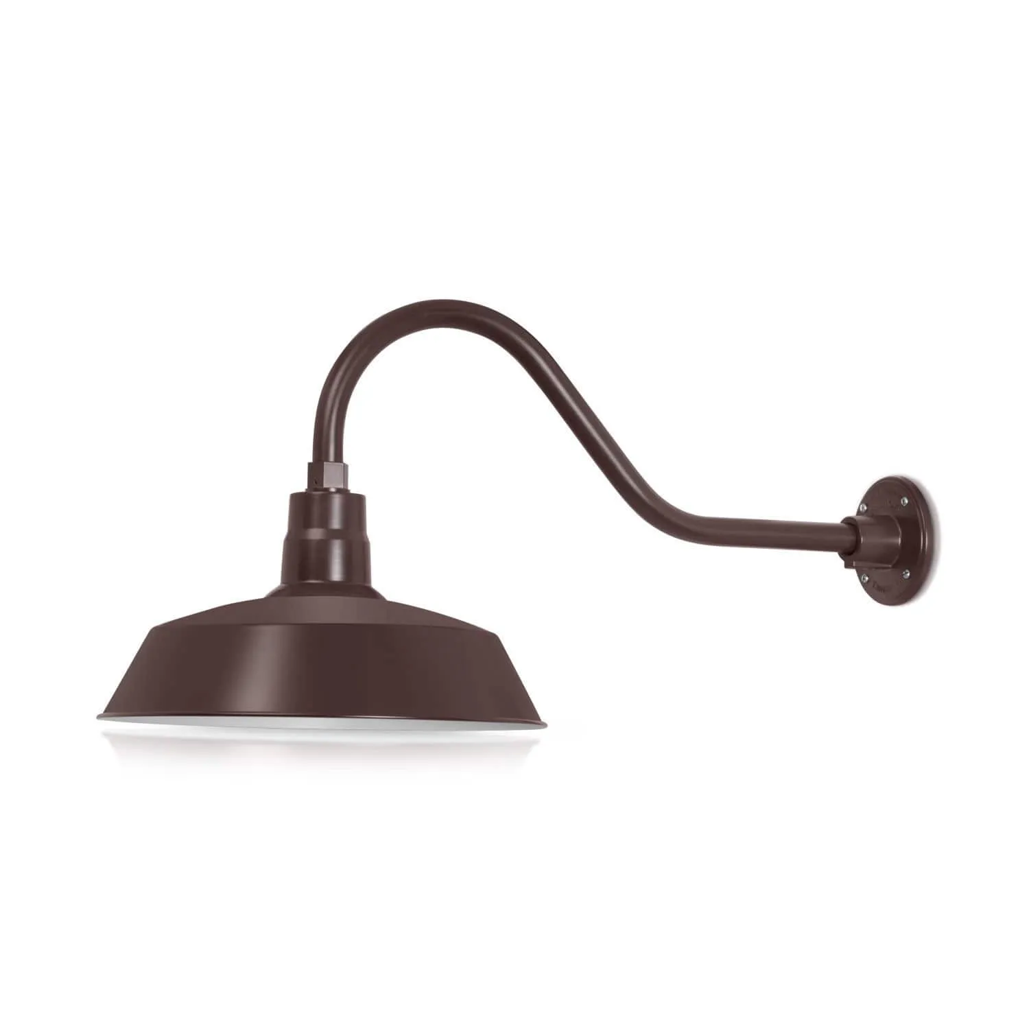 14" Architectural Bronze RLM Barn Light Shade With Gooseneck Arm