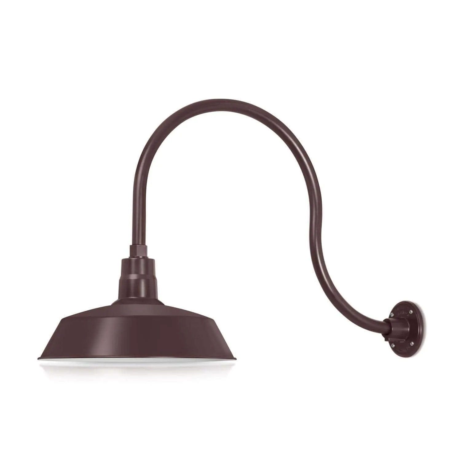 14" Architectural Bronze RLM Barn Light Shade With Gooseneck Arm