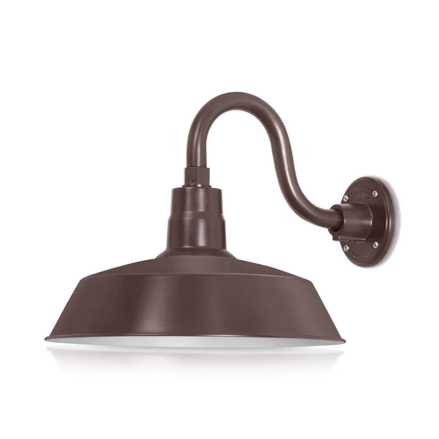 14" Architectural Bronze RLM Barn Light Shade With Gooseneck Arm