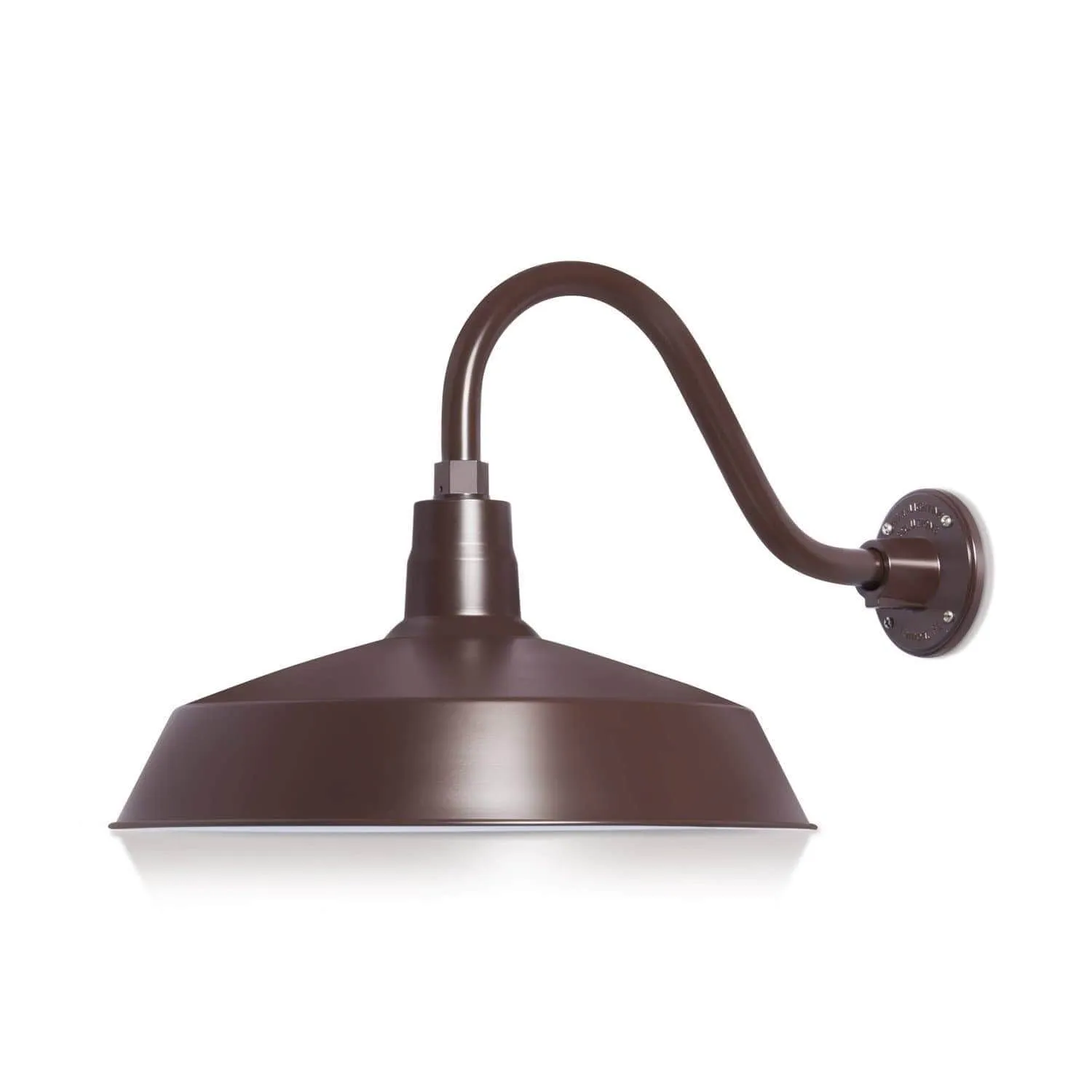 17" Architectural Bronze RLM Barn Light Shade With Gooseneck Arm