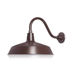 17" Architectural Bronze RLM Barn Light Shade With Gooseneck Arm