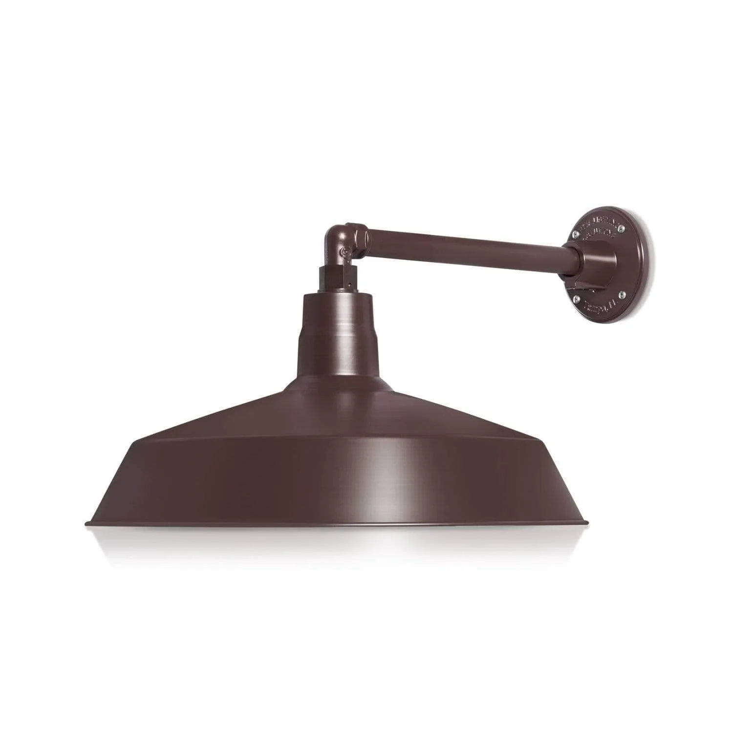 17" Architectural Bronze RLM Barn Light Shade With Gooseneck Arm