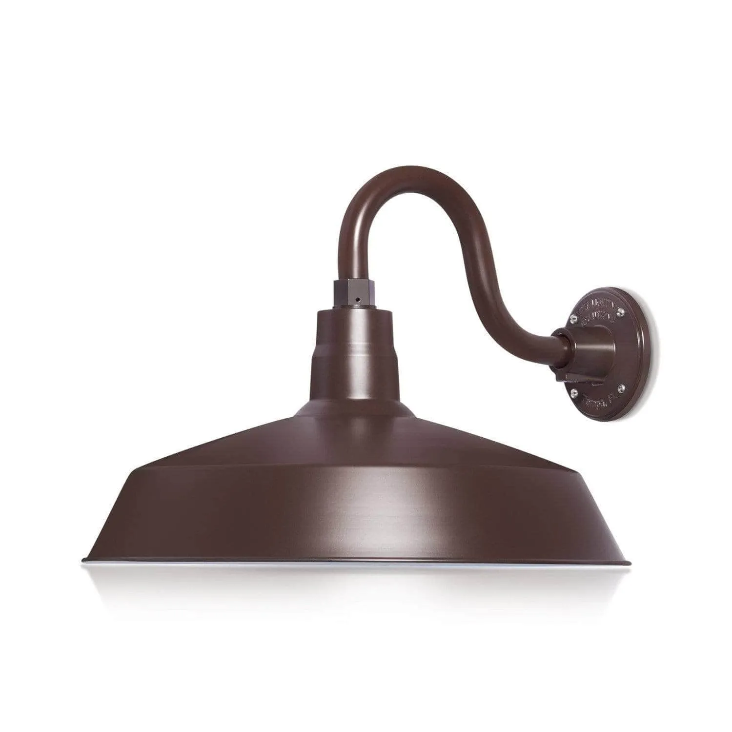 17" Architectural Bronze RLM Barn Light Shade With Gooseneck Arm