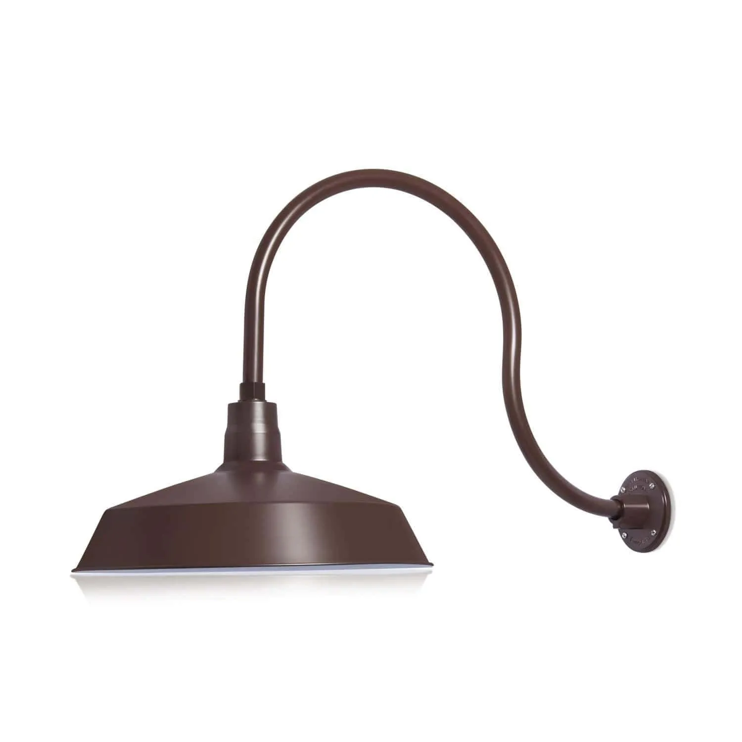 17" Architectural Bronze RLM Barn Light Shade With Gooseneck Arm