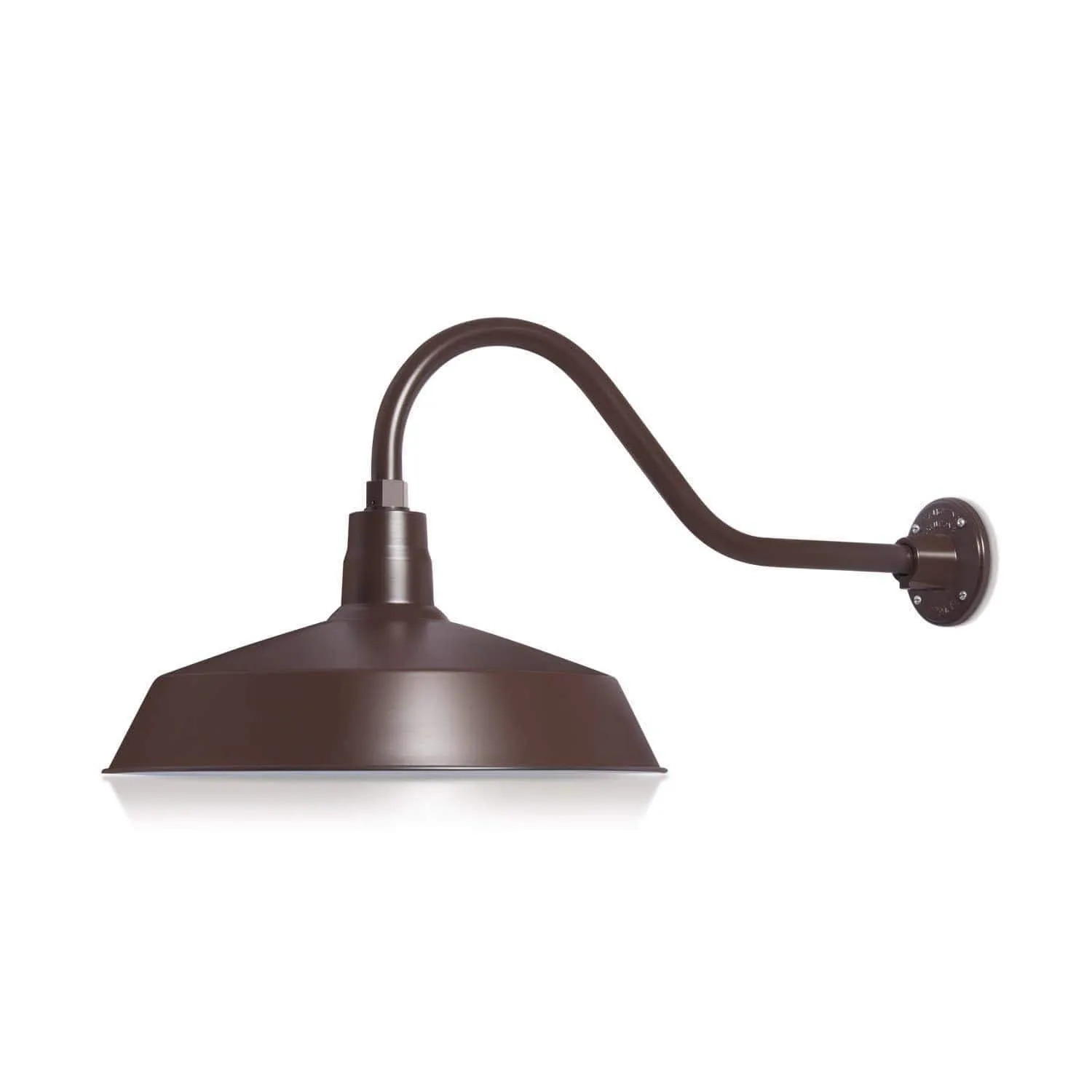 17" Architectural Bronze RLM Barn Light Shade With Gooseneck Arm
