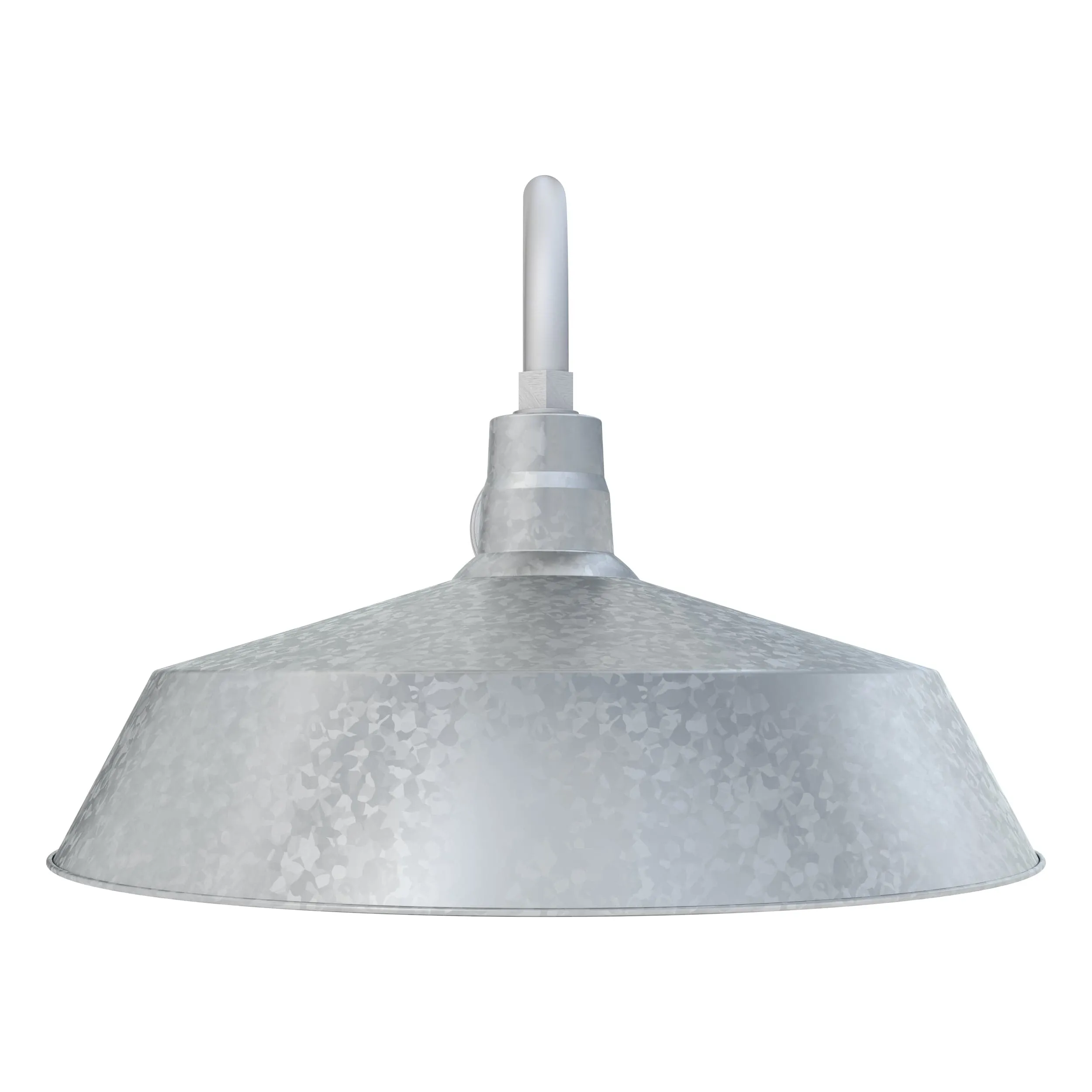 21" Galvanized RLM Barn Light Shade With 22" Long Gooseneck Arm