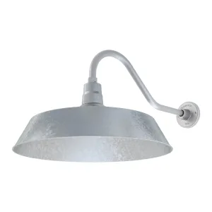 21" Galvanized RLM Barn Light Shade With 22" Long Gooseneck Arm