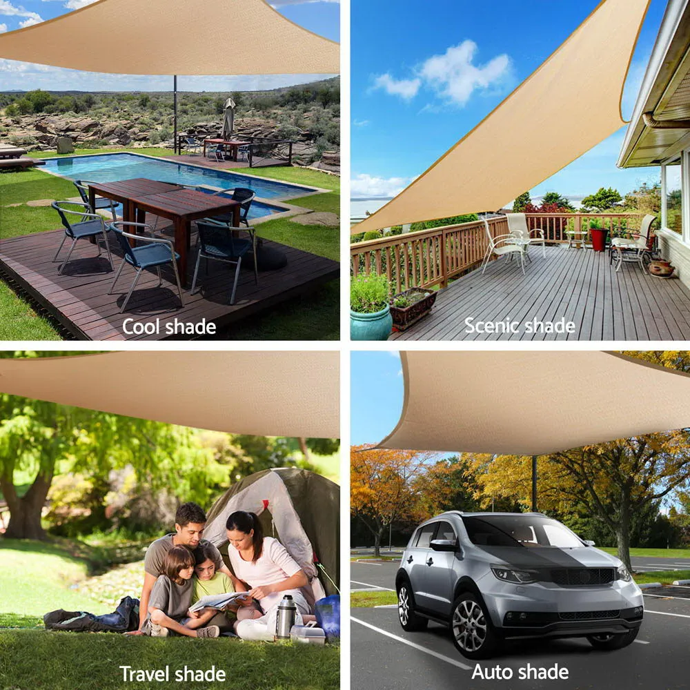 280GSM Shadecloth Canopy Shade Sail Shade Cloth Rectangle Sand Beige 4 x 5m