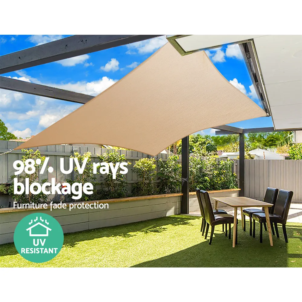 280GSM Shadecloth Canopy Shade Sail Shade Cloth Rectangle Sand Beige 4 x 5m