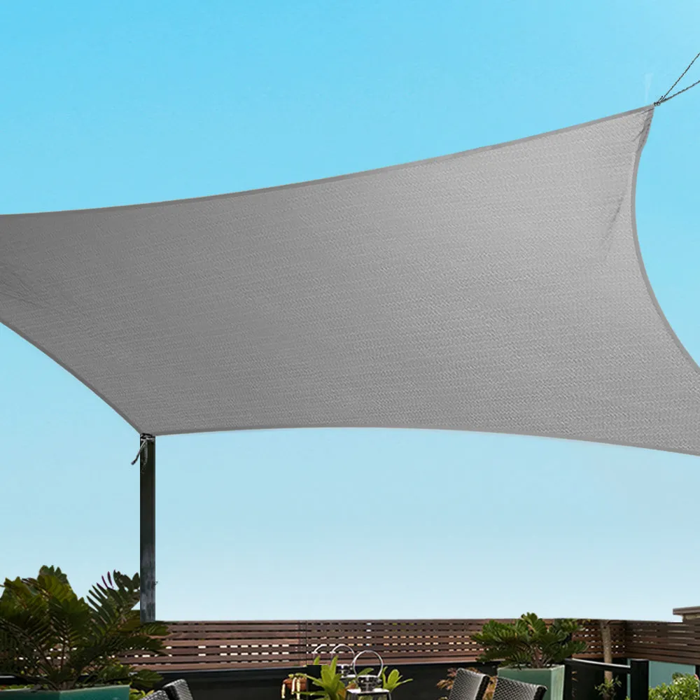280GSM Shadecloth Canopy Shade Sail Shade Cloth Square Grey 6 x 6m
