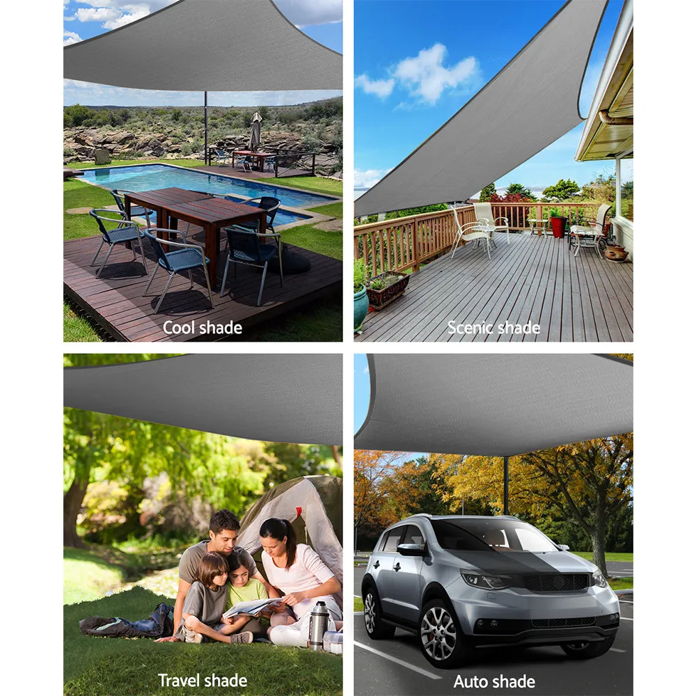 280GSM Shadecloth Canopy Shade Sail Shade Cloth Square Grey 6 x 6m