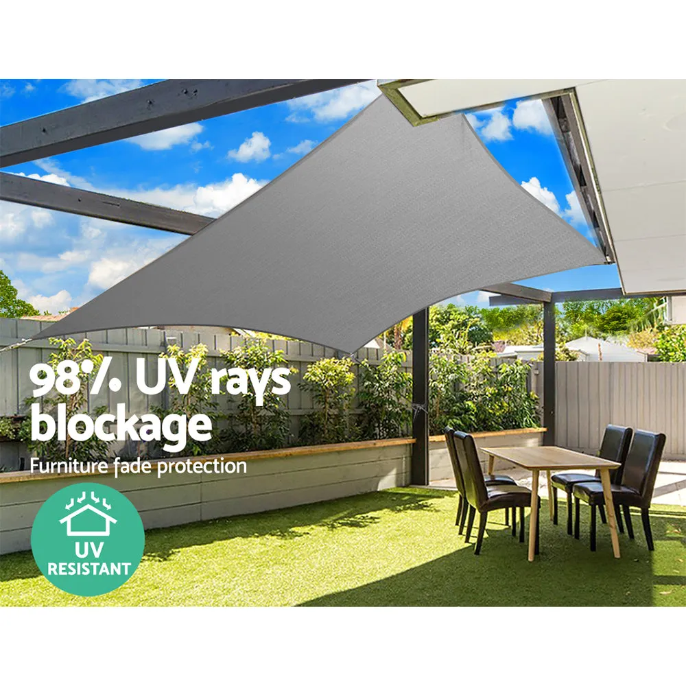 280GSM Shadecloth Canopy Shade Sail Shade Cloth Square Grey 6 x 6m