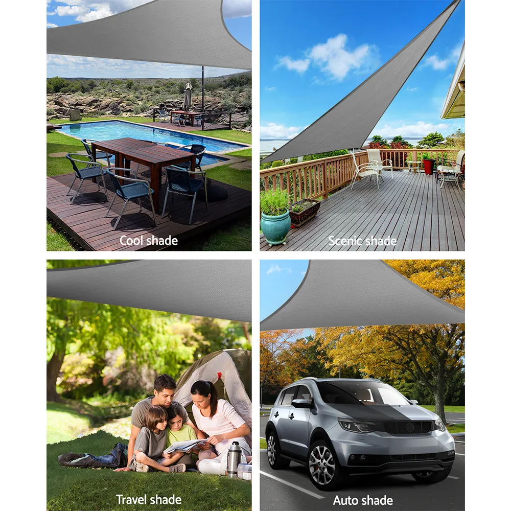 280GSM Shadecloth Canopy Shade Sail Shade Cloth Triangle Grey 5x5x5m