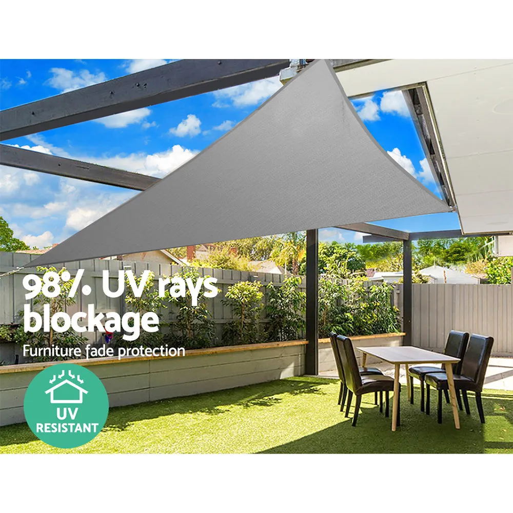 280GSM Shadecloth Canopy Shade Sail Shade Cloth Triangle Grey 5x5x5m