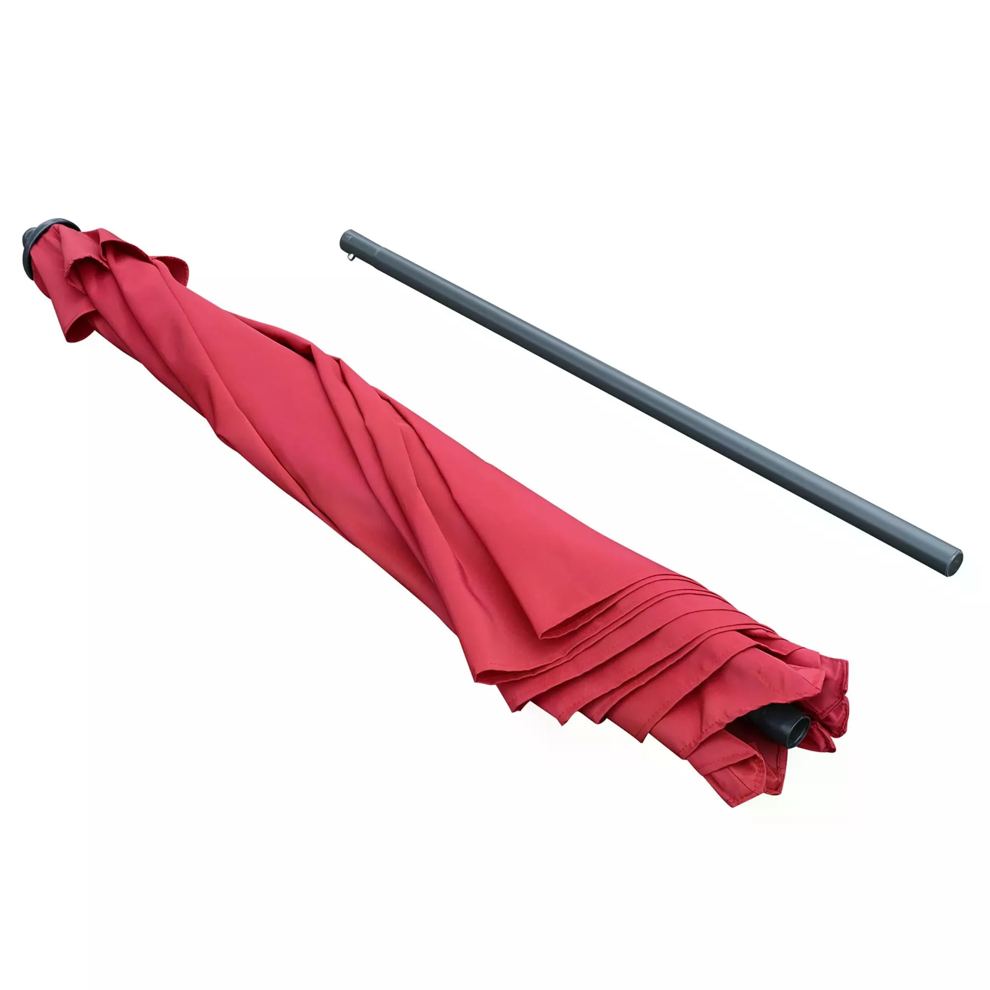 2.8m Patio Parasols Umbrellas Outdoor 6 Ribs Sunshade Canopy Manual Push Garden Backyard Furniture, Wine Red