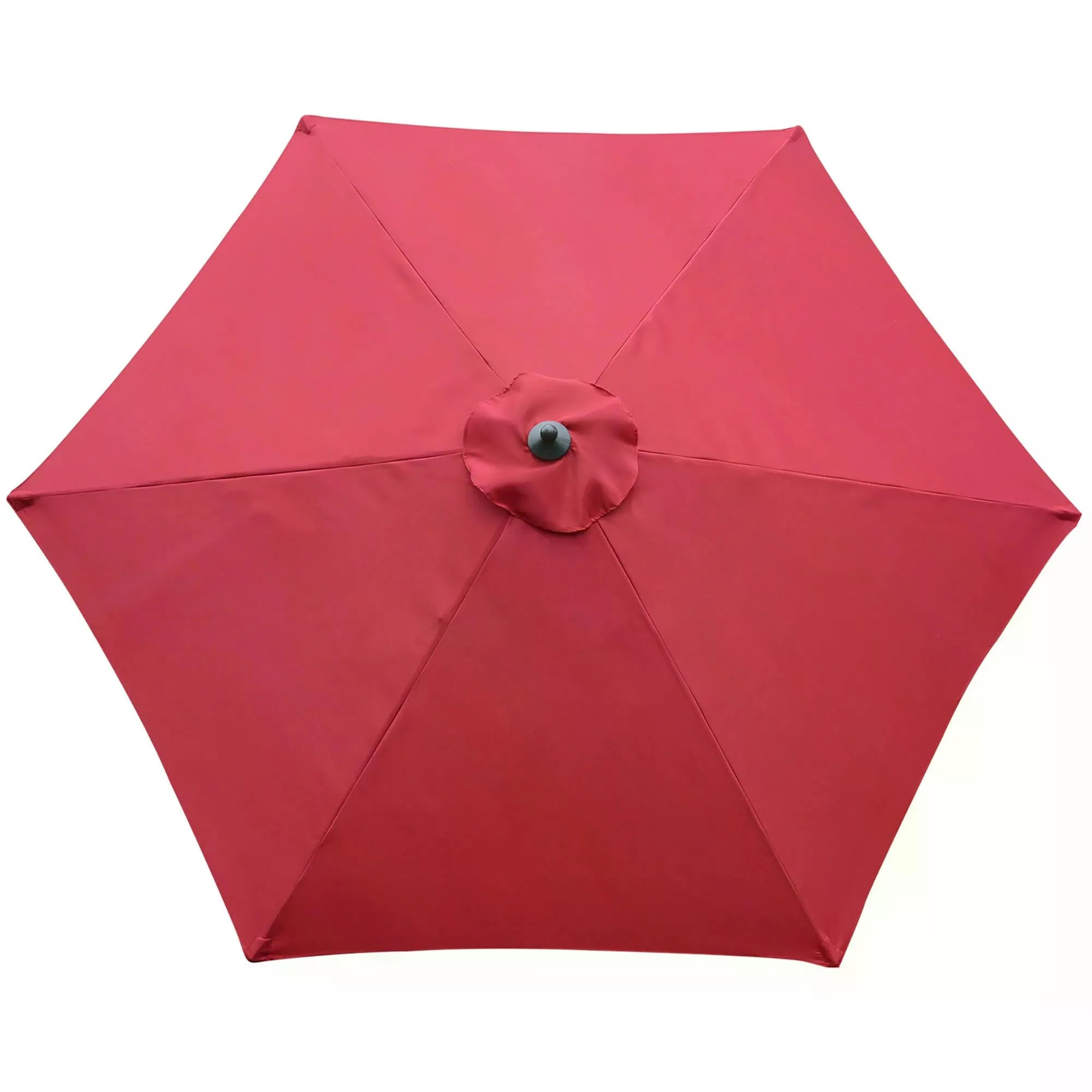 2.8m Patio Parasols Umbrellas Outdoor 6 Ribs Sunshade Canopy Manual Push Garden Backyard Furniture, Wine Red