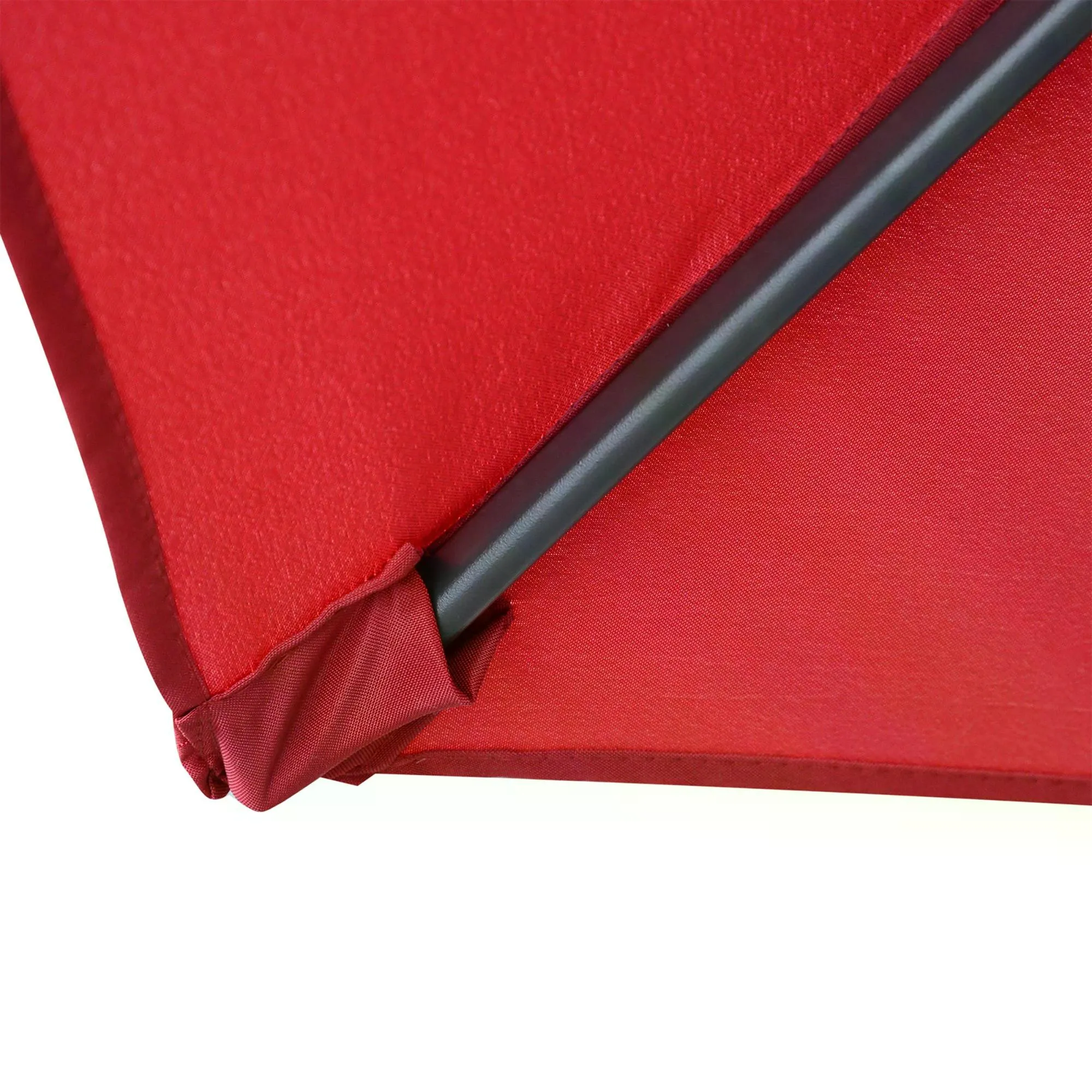 2.8m Patio Parasols Umbrellas Outdoor 6 Ribs Sunshade Canopy Manual Push Garden Backyard Furniture, Wine Red