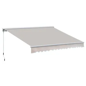 3.5Lx2.5M Retractable Manual/Electric Awning-Cream White/White