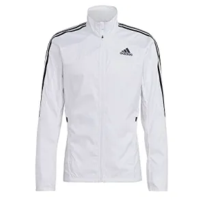 adidas Men's Standard Marathon Jacket 3-Stripes, White/Black, X-Large