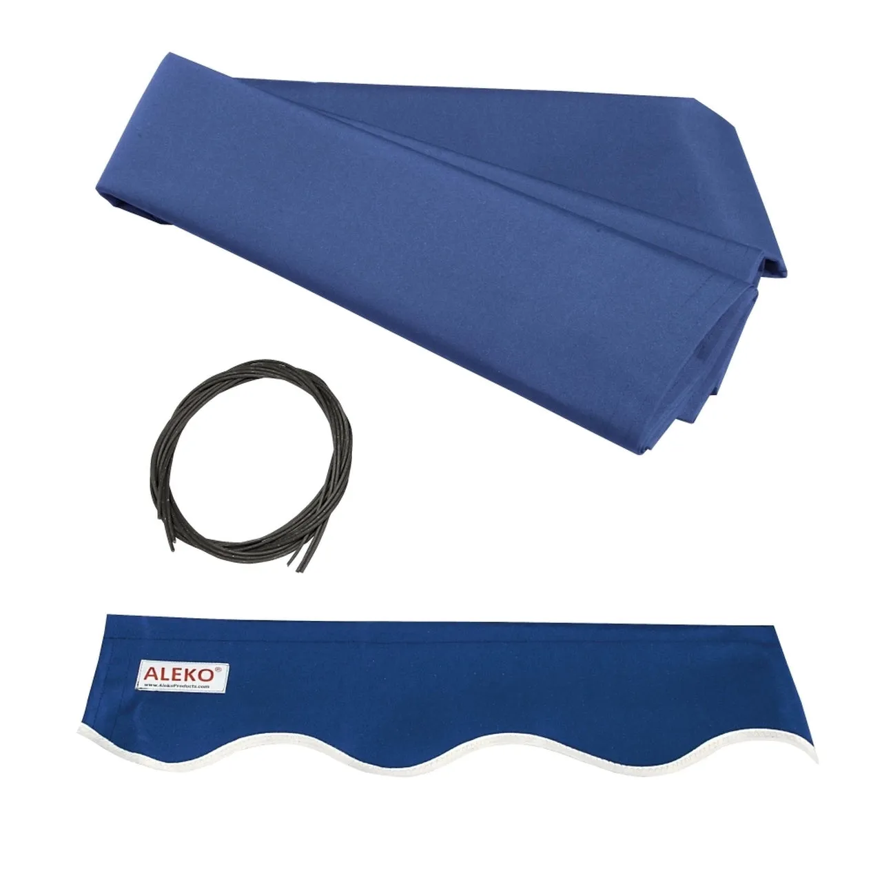 Aleko Half Cassette Motorized Retractable LED Luxury Patio Awning - 16 x 10 Feet - Blue