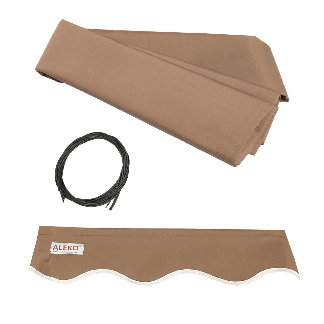 Aleko Half Cassette Motorized Retractable LED Luxury Patio Awning - 16 x 10 Feet - Sand