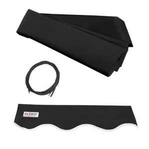 Aleko Retractable Awning Fabric Replacement - 8 x 6.5 Feet - Black