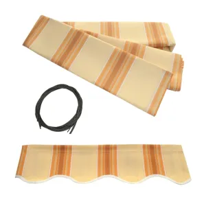 Aleko Retractable Awning Fabric Replacement - 8 x 6.5 Feet - Multi-Stripe Yellow