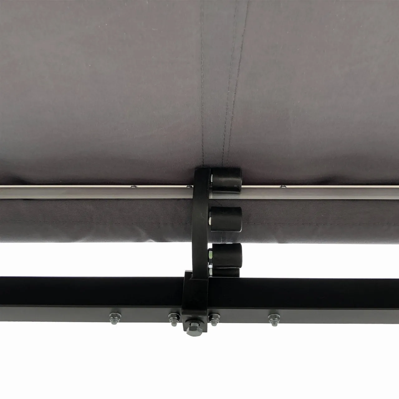 Aleko Retractable Black Frame Patio Awning 10 x 8 Feet - Gray