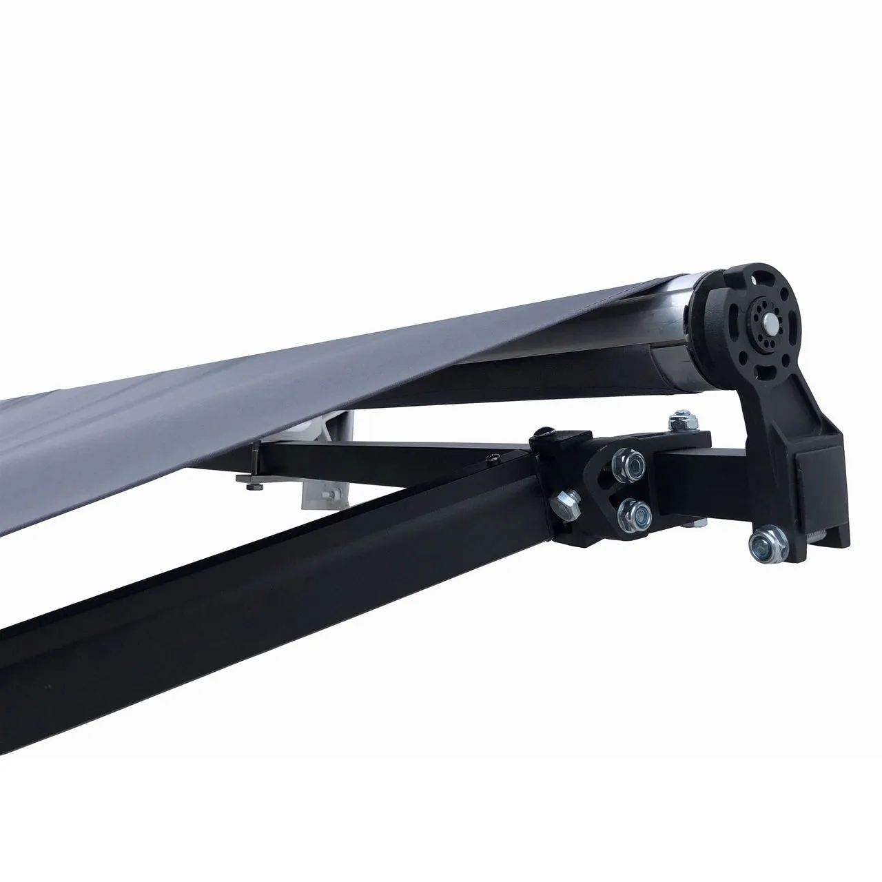Aleko Retractable Black Frame Patio Awning 10 x 8 Feet - Gray