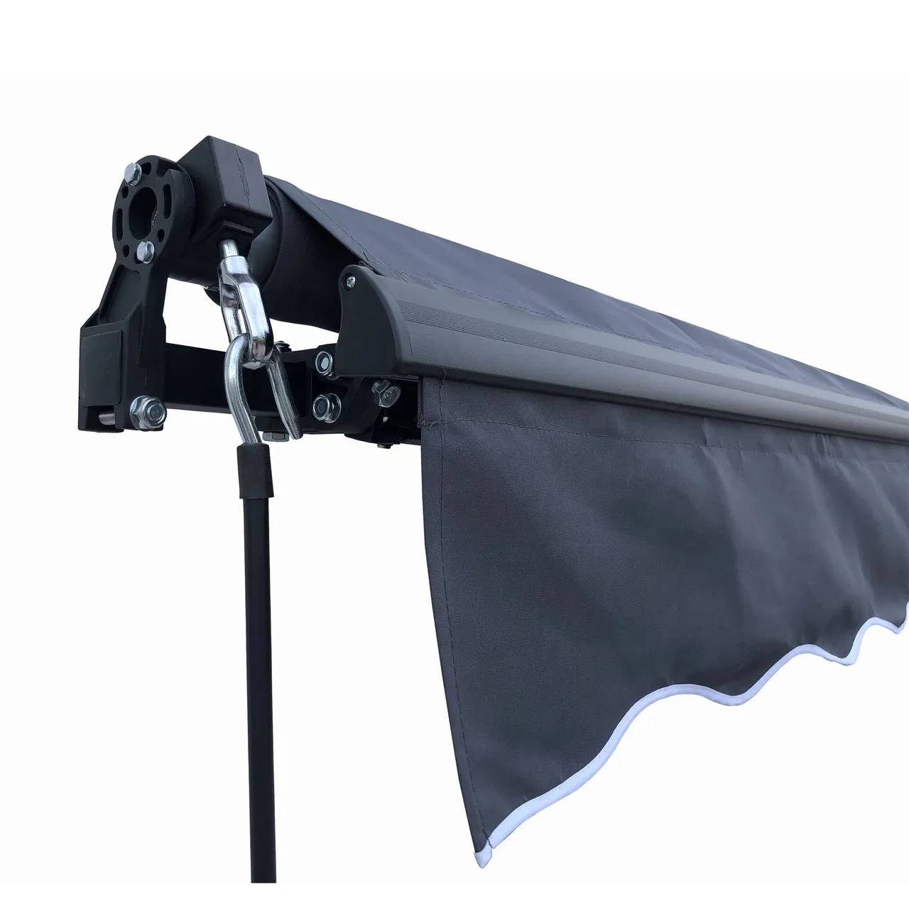 Aleko Retractable Black Frame Patio Awning 10 x 8 Feet - Gray