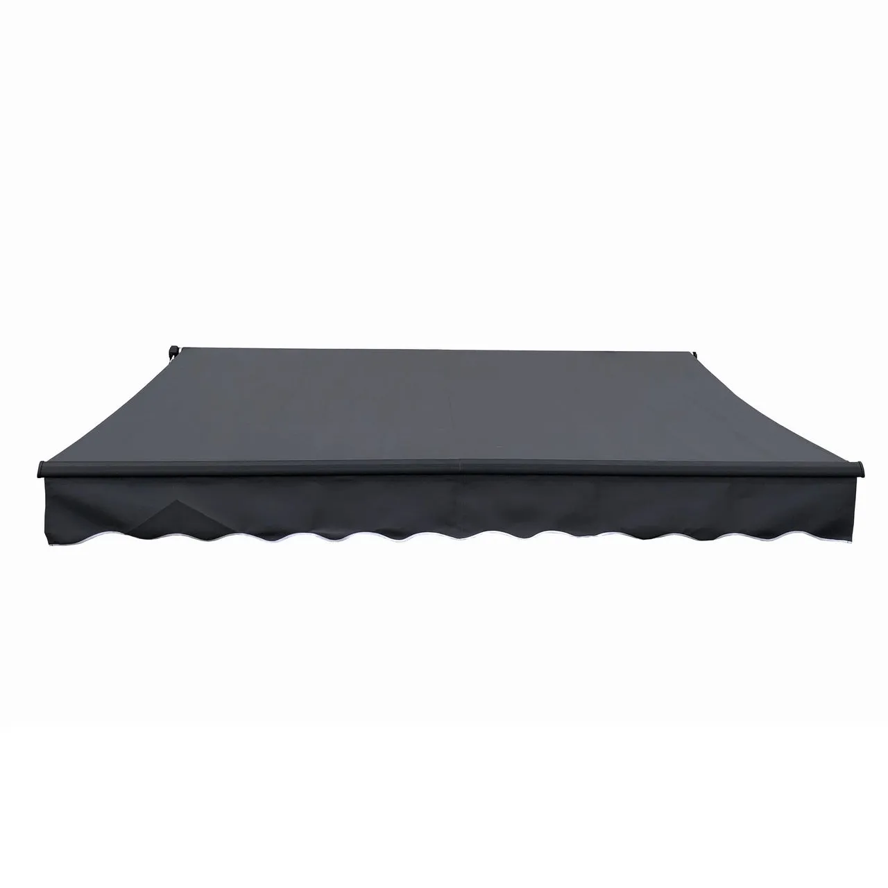 Aleko Retractable Black Frame Patio Awning 10 x 8 Feet - Gray