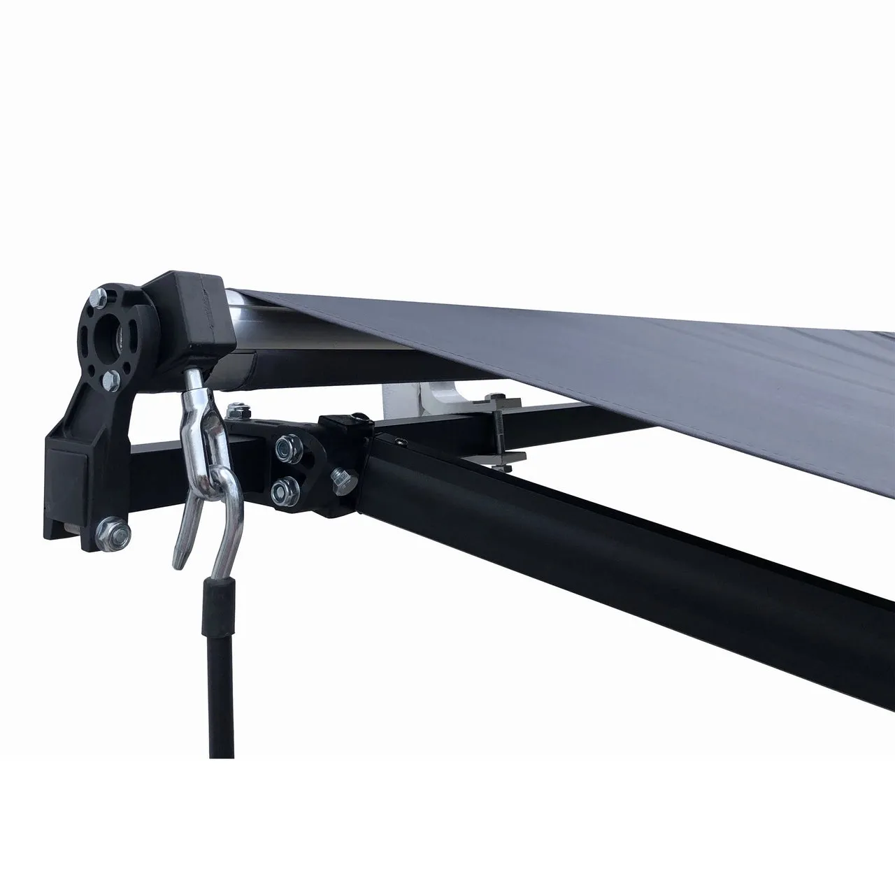 Aleko Retractable Black Frame Patio Awning 10 x 8 Feet - Gray