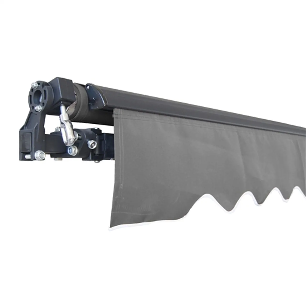 Aleko Retractable Black Frame Patio Awning 12 x 10 Feet - Black