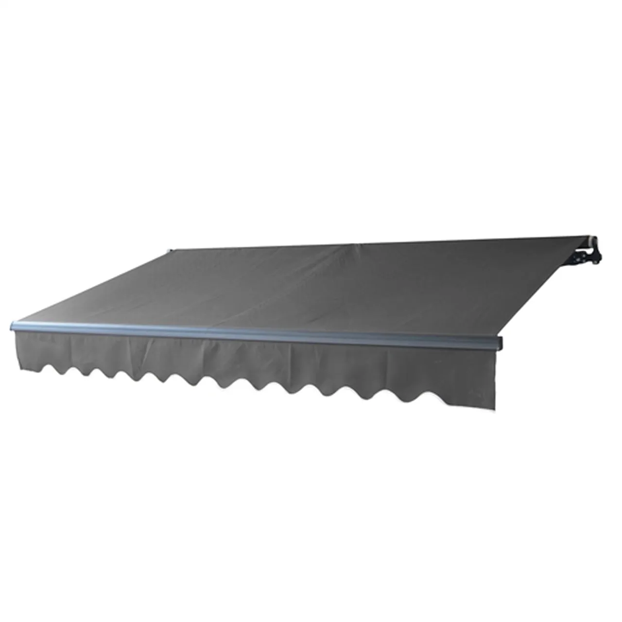 Aleko Retractable Black Frame Patio Awning 12 x 10 Feet - Black