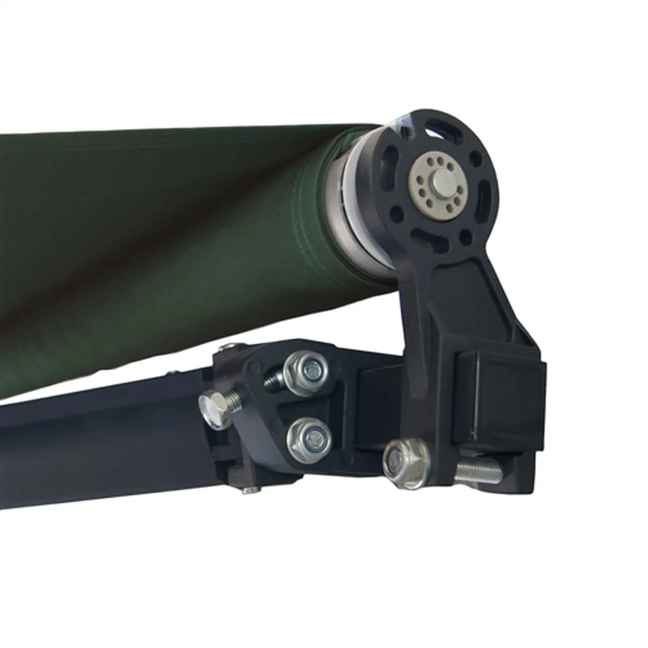 Aleko Retractable Black Frame Patio Awning 12 x 10 Feet - Green