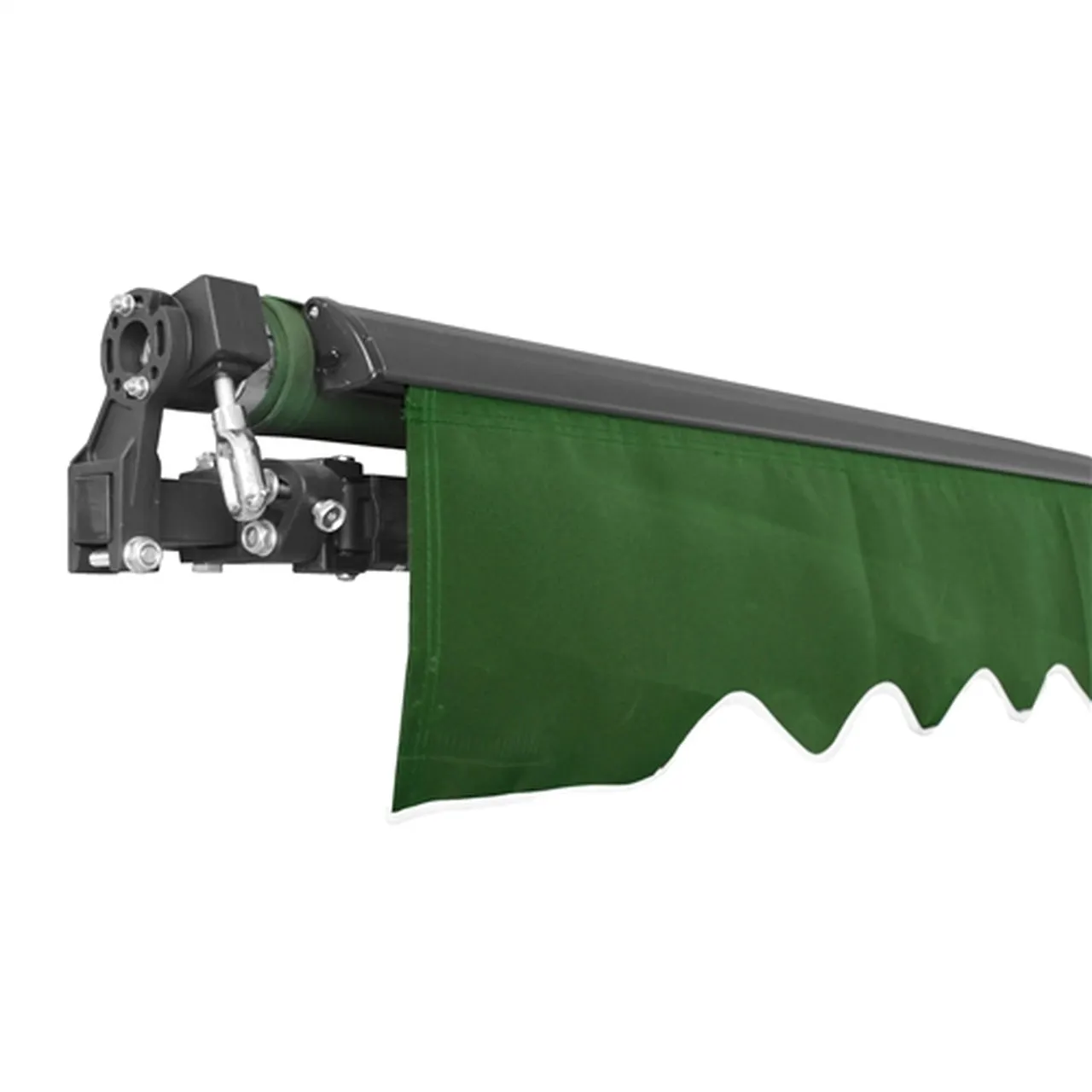 Aleko Retractable Black Frame Patio Awning 12 x 10 Feet - Green