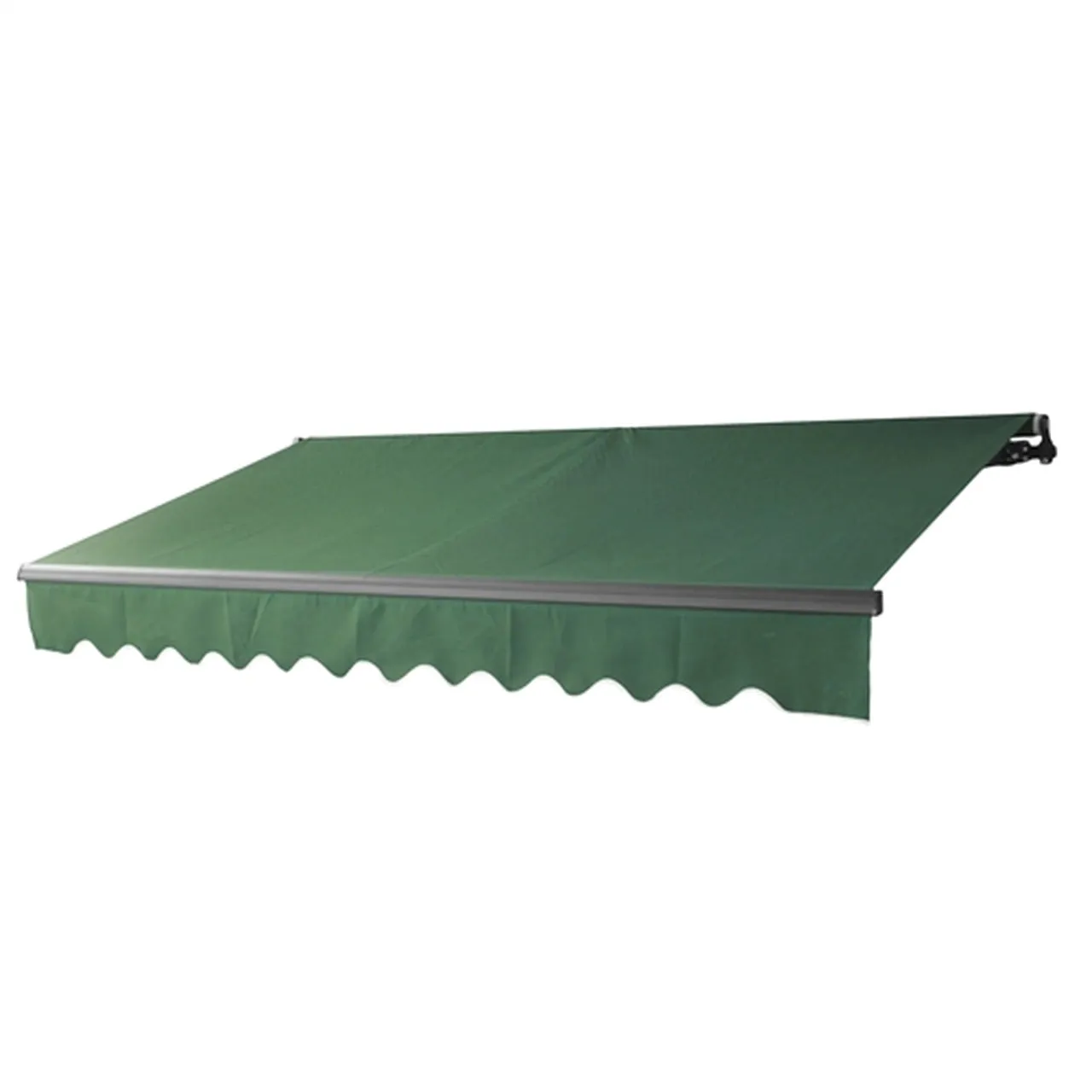 Aleko Retractable Black Frame Patio Awning 12 x 10 Feet - Green