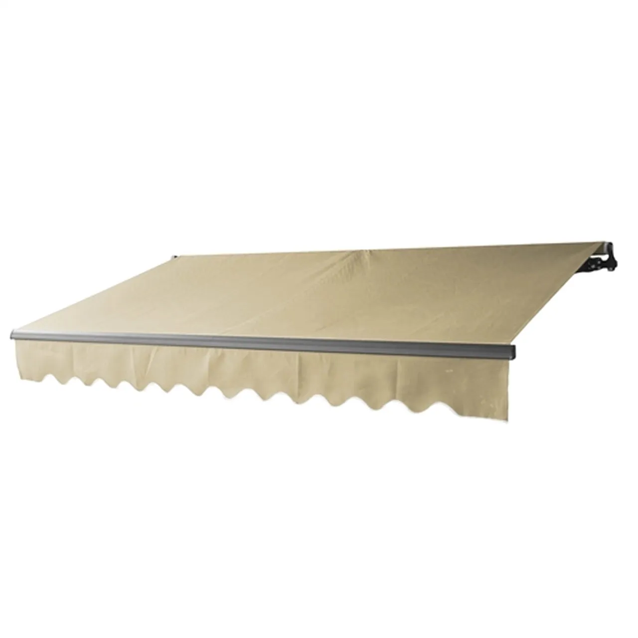 Aleko Retractable Black Frame Patio Awning 13 x 10 Feet - Ivory