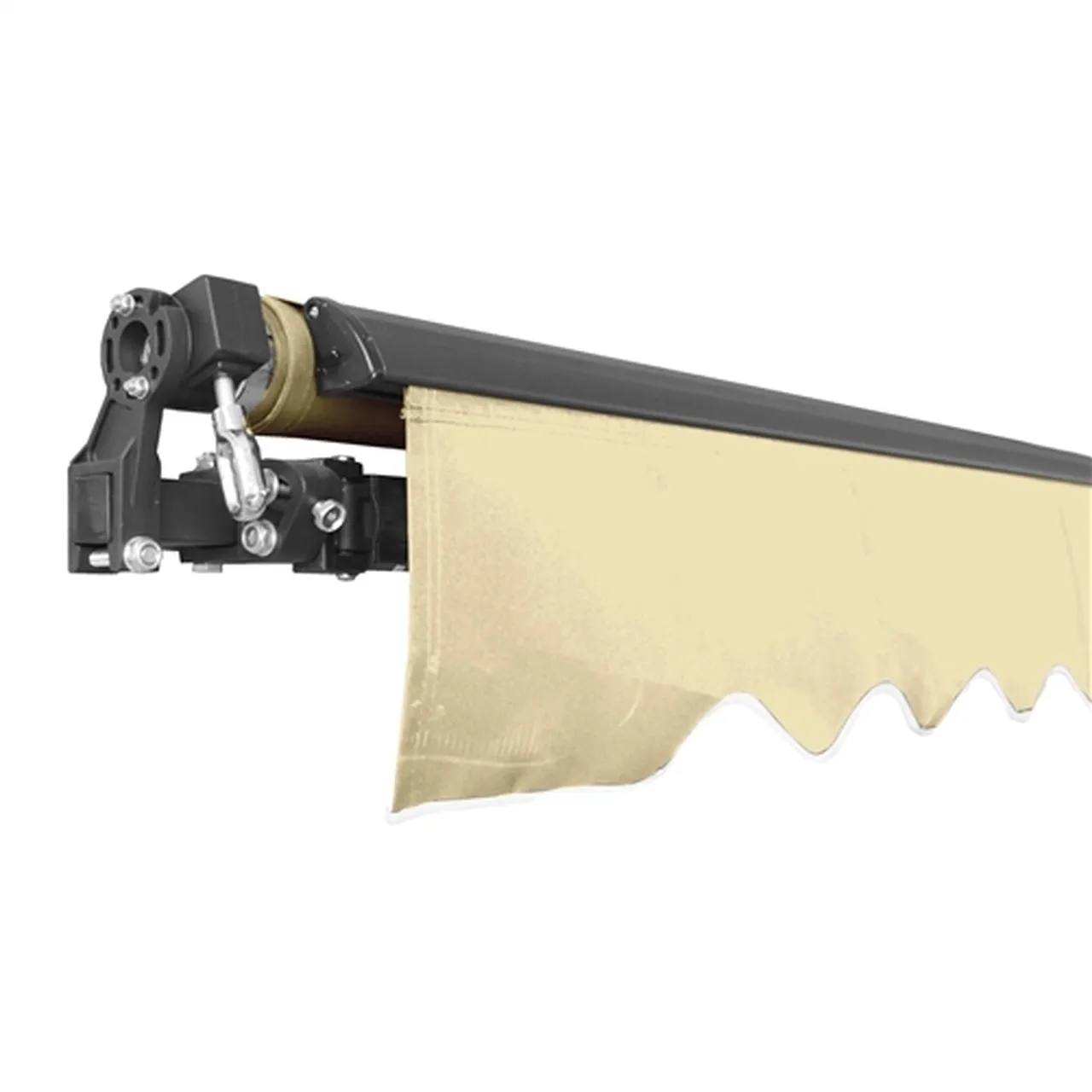 Aleko Retractable Black Frame Patio Awning 13 x 10 Feet - Ivory