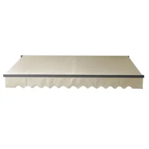 Aleko Retractable Black Frame Patio Awning 13 x 10 Feet - Ivory
