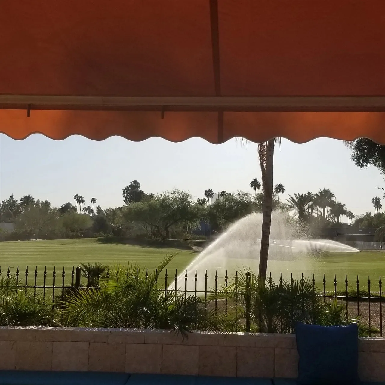 Aleko Retractable White Frame Patio Awning - 12 x 10 Feet - Sand