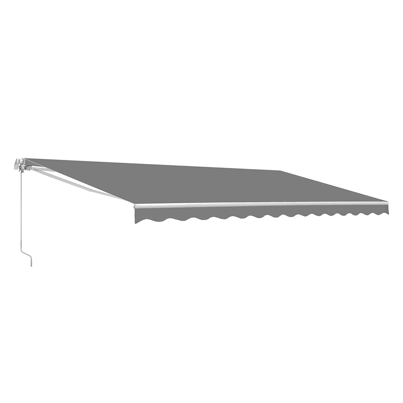 Aleko Retractable White Frame Patio Awning - 13 x 10 Feet - Gray